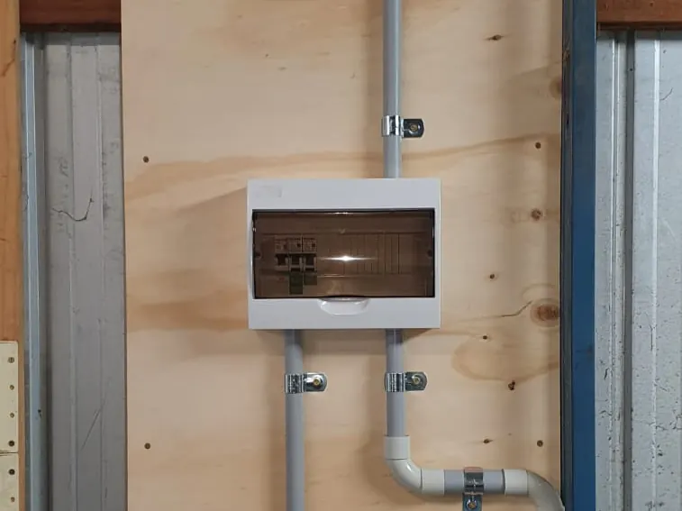 New sub-board and power points installed in a shed